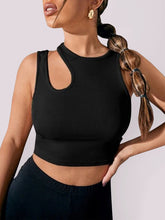 Solid Color Cut Out Ribbed Tank Top